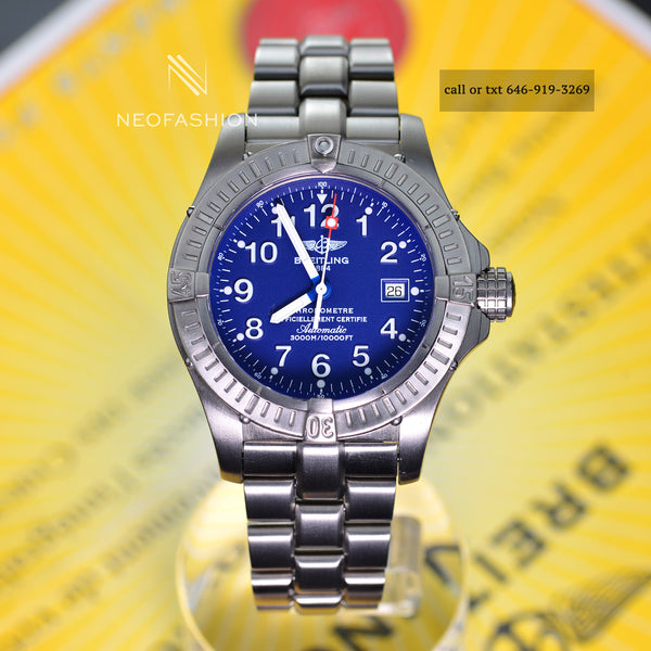 Breitling Avenger Seawolf Titanium Blue Dial Mens Diver's Watch E17370