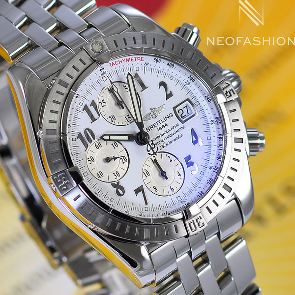 Breitling Chronomat Evolution Stainless Steel White Dial A13356 - NeoFashionStore