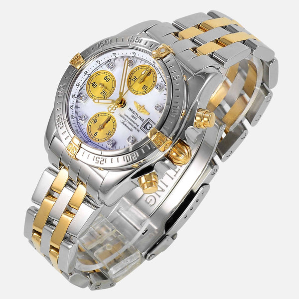 Breitling Cockpit Chrono 18K/SS MOP Diamond Dial B13357