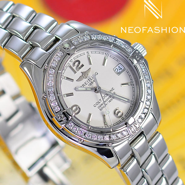 Breitling Colt Oceane Lady Factory Diamond Bezel A77350 - NeoFashionStore