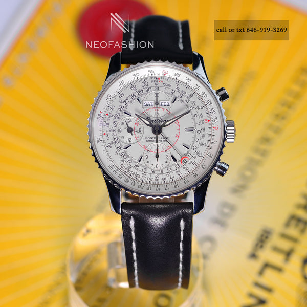 Breitling Navitimer Montbrillant Datora White Dial Mens Watch A21330