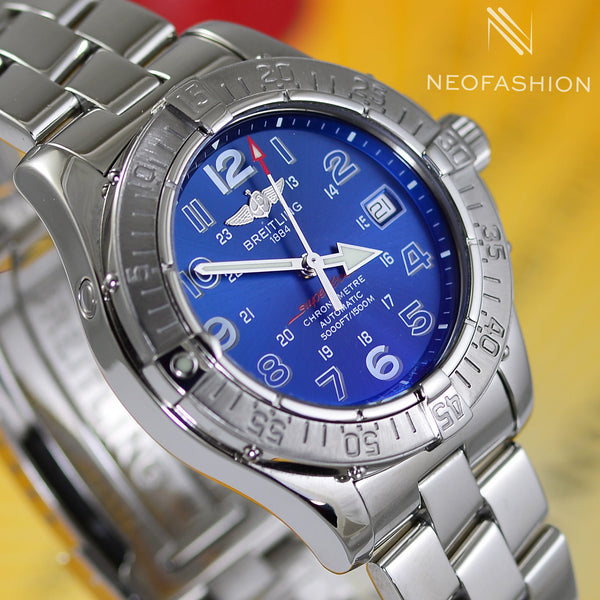 Breitling Superocean Automatic Blue Dial Mens Watch A17360 Alex A