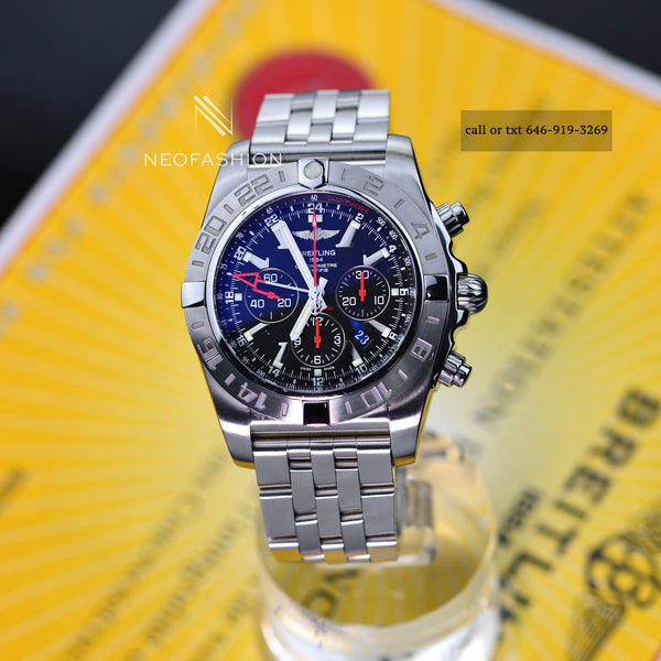 Breitling Chronomat GMT 47mm LIMITED B01 Black Dial Mens Watch AB0412