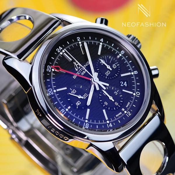 Breitling Transocean Chronograph GMT 43mm LIMITED 2000pcs Black Dial A Dan R