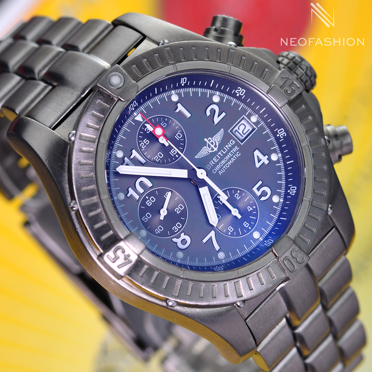 Breitling Chrono Avenger Titanium Slate Dial E13360 Mens Watch Dan L