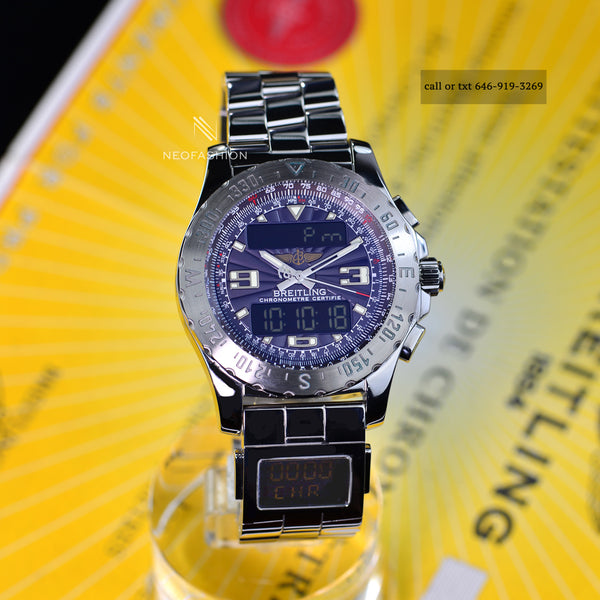 Breitling Airwolf Professional Chronometer with UTC 2nd Time Zone Slate A78363 Watch