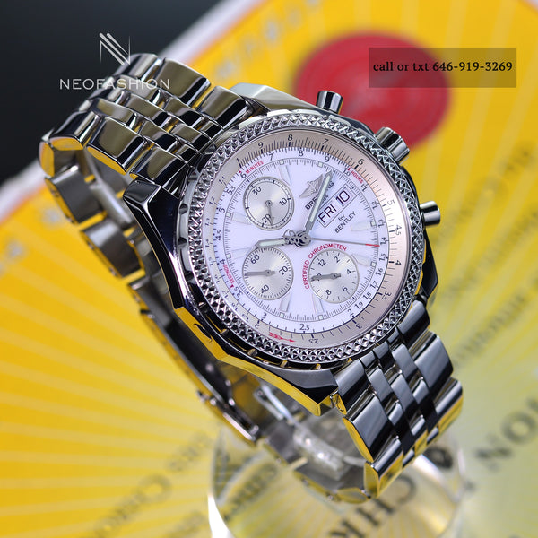 Breitling For Bentley GT Continental SS 45mm Beautiful White Dial Mens Watch A13362