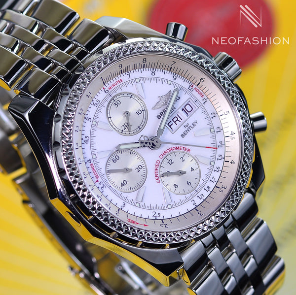 Breitling For Bentley GT Continental SS 45mm Beautiful White Dial Mens Watch A13362