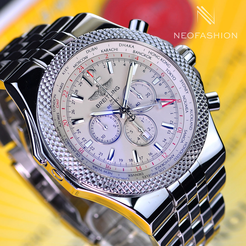 Breitling Bentley GMT 49mm White Dial Mens Watch A47362