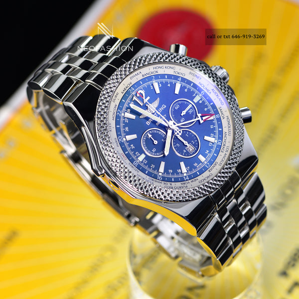 Breitling Bentley GMT 49mm Blue Dial Mens Watch A47362 - NEOFASHION
