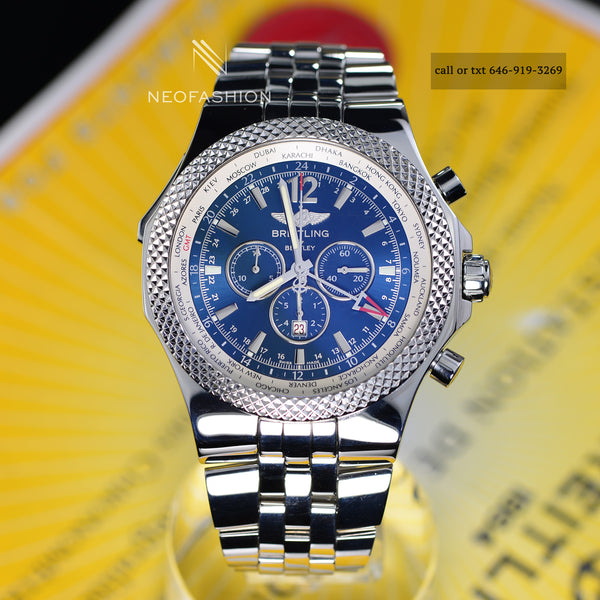 Breitling Bentley GMT 49mm Blue Dial Mens Watch A47362