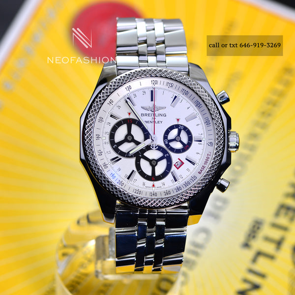 Breitling Bentley BARNATO RACING A25366 White Dial Mens Watch