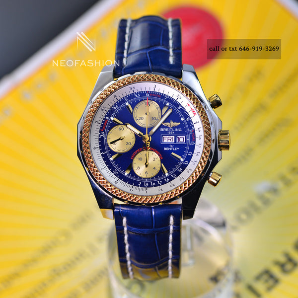 Breitling Bentley GT Blue Dial 18K Gold/SS LIMITED EDITION 1 OF 150 D13362