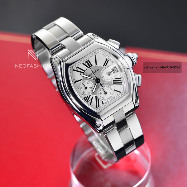Cartier Roadster Chronograph XL White Dial Mens Luxury Watch 2618 W62006X6