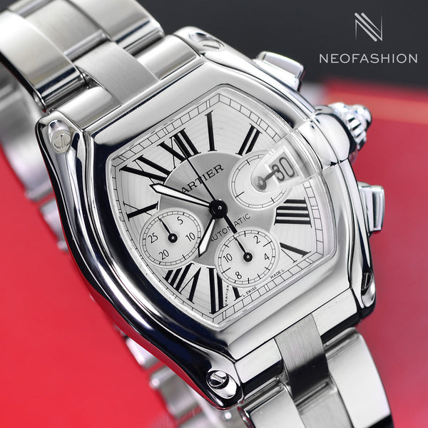 Cartier Roadster Chronograph XL White Dial Mens Luxury Watch 2618 W62006X6
