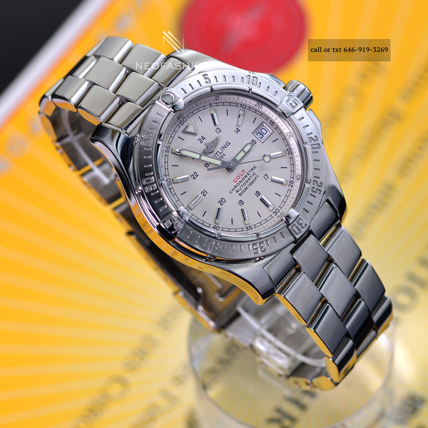 Breitling Colt Automatic 41mm Beautiful White Dial Mens Watch A17380