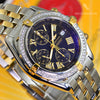 Breitling Crosswind 2 Tone/18K SS 43mm Diamond Bezel Black Dial Mens Watch B13355