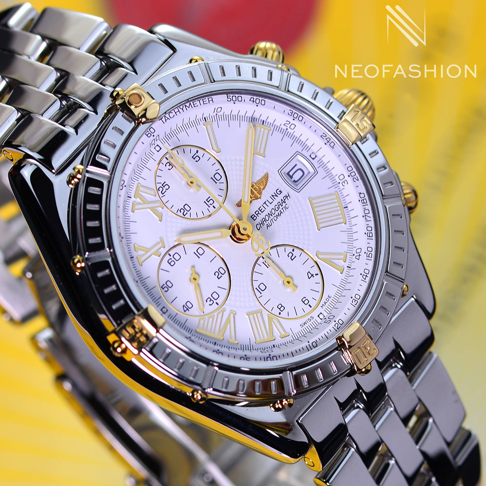 Breitling Crosswind 18K Gold/Stainless Steel White Dial B13055
