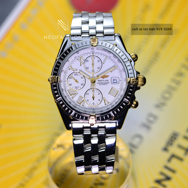 Breitling Crosswind 18K Gold/Stainless Steel White Dial B13055