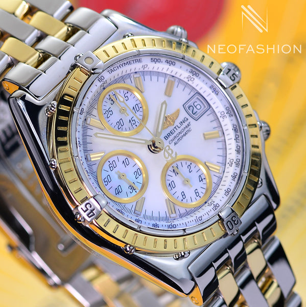 Breitling Chronomat GT 2 Tone 18K/SS Mother Of Pearl Dial 18K Gold/Steel Band D13350