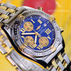 Breitling Cockpit Chronograph 18K Gold/SS Blue Dial Watch B13358