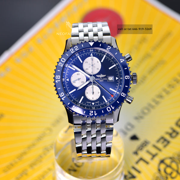 Breitling Chronoliner GMT Chronograph Ceramic Bezel Blue 46mm Y24310