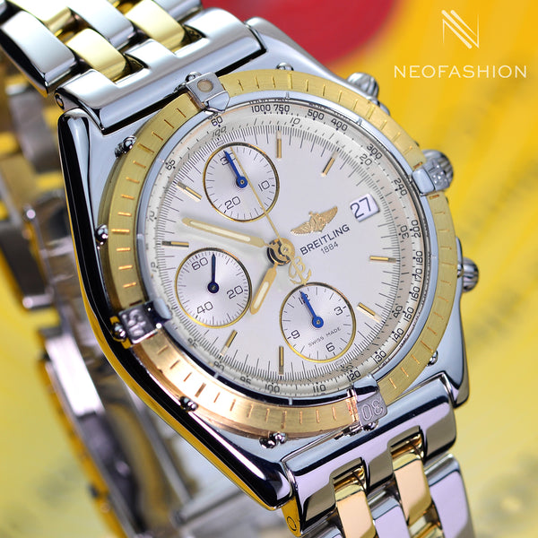 Breitling Chronomat 18K Gold & Steel LIMITED D13050 Mens Watch