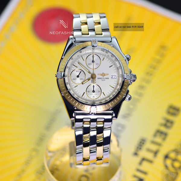Breitling Chronomat 18K Gold & Steel LIMITED D13050 Mens Watch