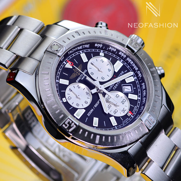 Breitling Colt Chrono 44 Quartz Black Dial A73388 Mens Watch