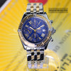 Breitling Crosswind 2 Tone 18K Gold Bezel/Stainless Steel Blue Dial Mens Watch D13355