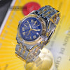 Breitling Crosswind 2 Tone 18K Gold Bezel/Stainless Steel Blue Dial Mens Watch D13355