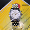 Breitling Crosswind 2 Tone 18K Gold/Stainless Steel White Dial Mens Watch B13355