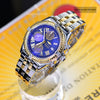 Breitling Crosswind 2 Tone 18K Gold Bezel/Stainless Steel Blue Dial Mens Watch D13355