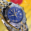 Breitling Crosswind 18K Gold/Stainless Steel Blue Dial B13055 Mens Watch