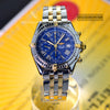 Breitling Crosswind 18K Gold/Stainless Steel Blue Dial B13055 Mens Watch