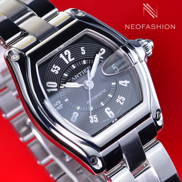 Cartier Roadster Automatic 2510 Rare Black Dial Mens Watch W62004V3