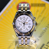 Breitling Crosswind 2 Tone 18K Gold/Stainless Steel Gold Bezel White Dial Mens Watch B13055