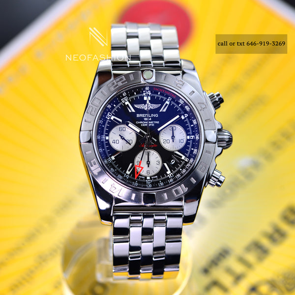 Breitling Chronomat GMT 44mm B04 Black Dial Mens Watch AB0420