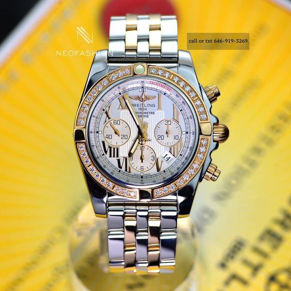 Breitling Chronomat B01 44mm 18K Rose Gold/Steel Diamond Bezel CB0110
