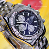 Breitling Chronomat Evolution Black Dial Factory 1.14ct VVS Diamonds A13356