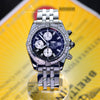 Breitling Chronomat Evolution Black Dial Factory 1.14ct VVS Diamonds A13356