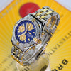 Breitling Chronomat 2 Tone 18K Gold & Stainless Steel 39mm Blue Dial Mens Watch B13352