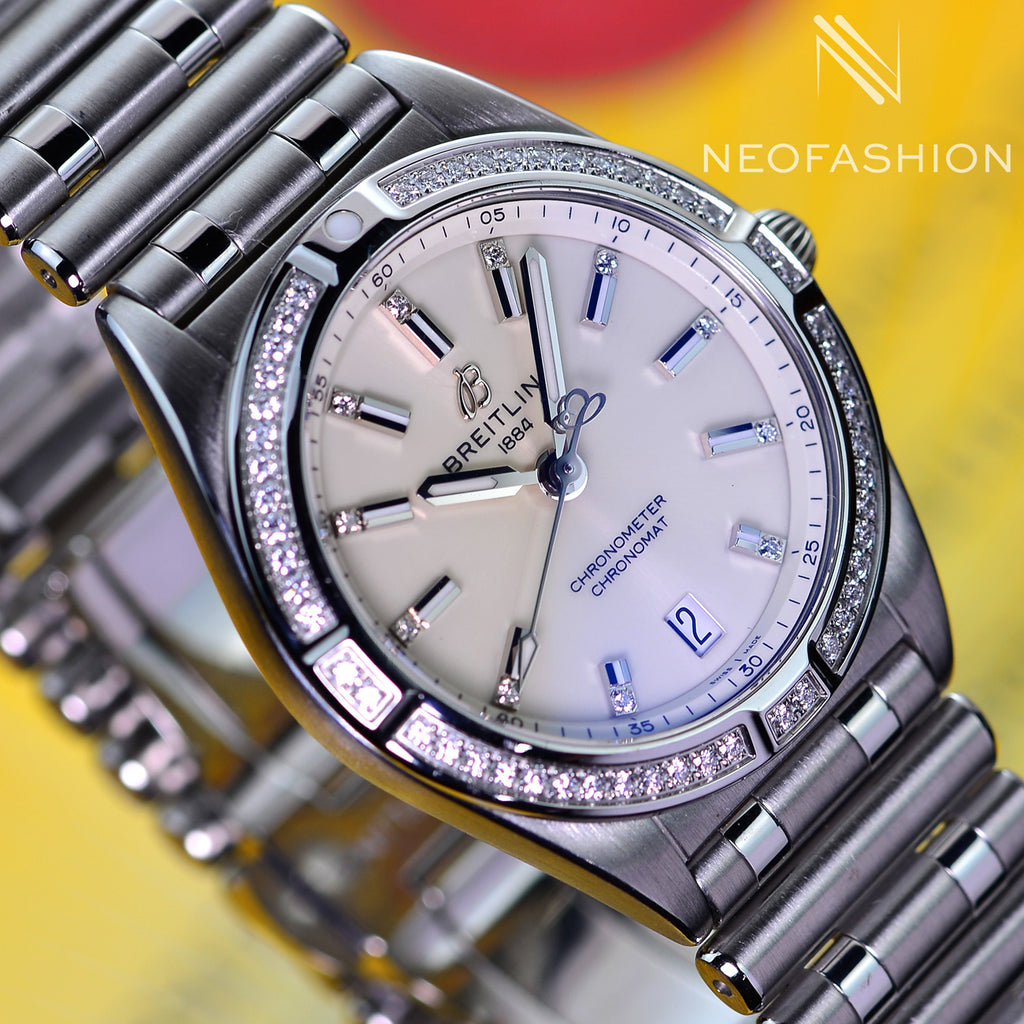 Breitling Chronomat Lady 32 Dimond Dial & Bezel Watch A77310