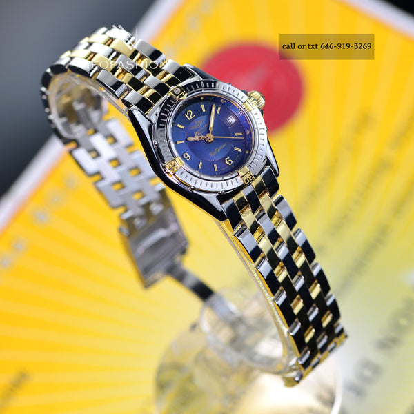 Breitling Callistino Lady 2 Tone 18K Gold/Stainless Steel Blue Dial Ladies Watch B52045