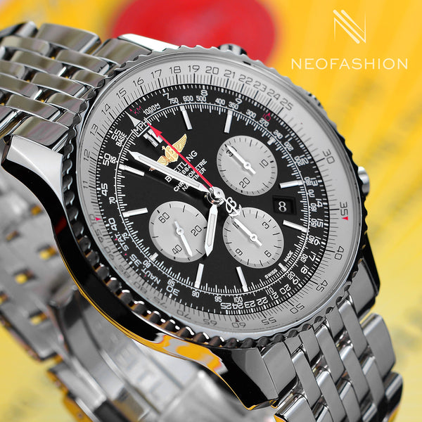 Breitling Navitimer B01 Chronograph SS 46mm Black Dial Mens Watch AB0127