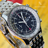 Breitling Navitimer World GMT 2nd Time Zone A24322 Black Dial Mens Watch