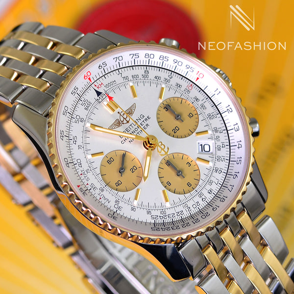 Breitling Navitimer 2 Tone 18K Gold/SS 42mm White Dial Mens Watch D23322
