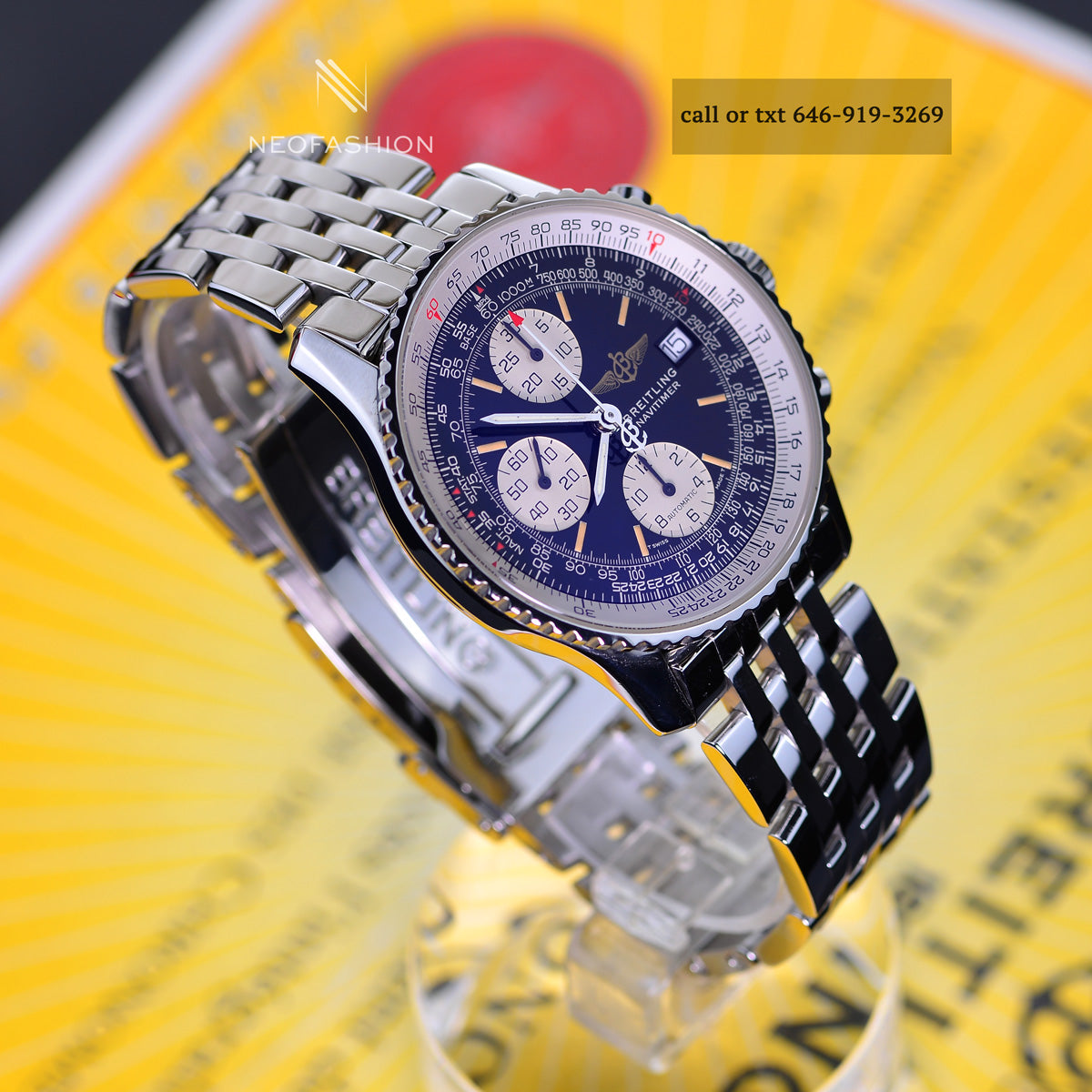 Breitling Navitimer 42mm Black Dial Stainless Steel Mens Watch