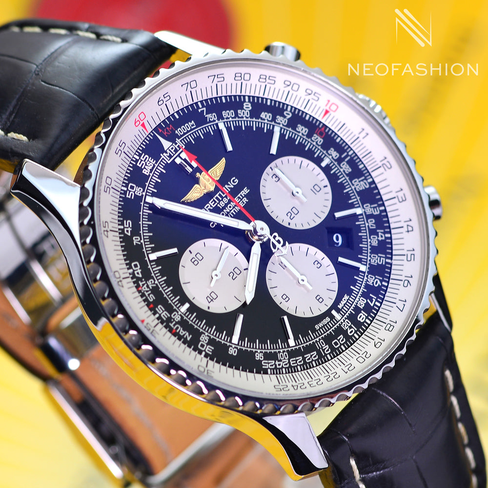 Breitling Navitimer B01 Chronograph 46mm Black Dial Steel Mens Watch AB0127