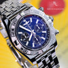 Breitling Chronomat B01 SS 44mm Blue Dial Factory Original Diamond Bezel AB0110